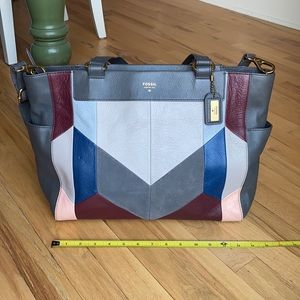 FOSSIL Amanda patchwork leather tote